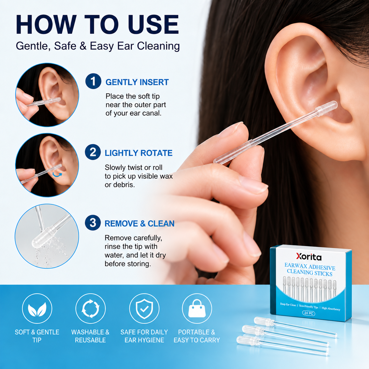 Sticky Ear Cleaner – Powerful Cleaning, Gentle on Ears