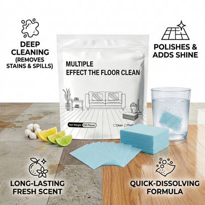 100 Pack Dissolvable Floor Cleaner Sheets, Multi-Effect Deep Clean, Safe for Sealed Hardwood & Tile