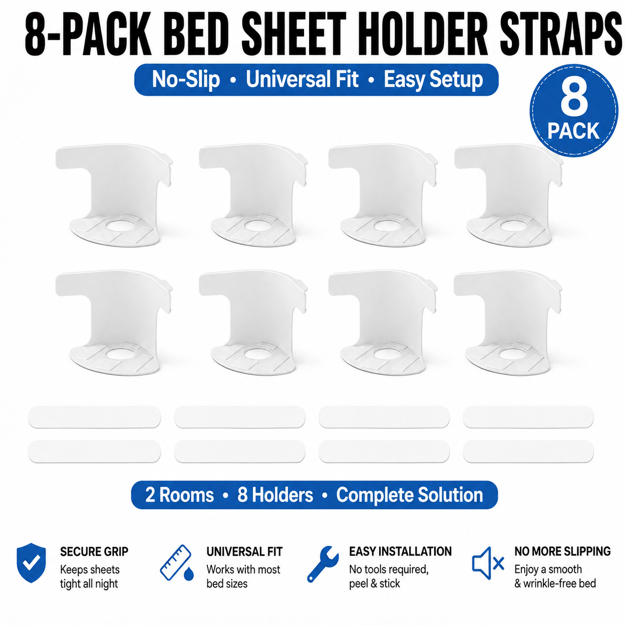 Buy White-8PCS（2 rooms）