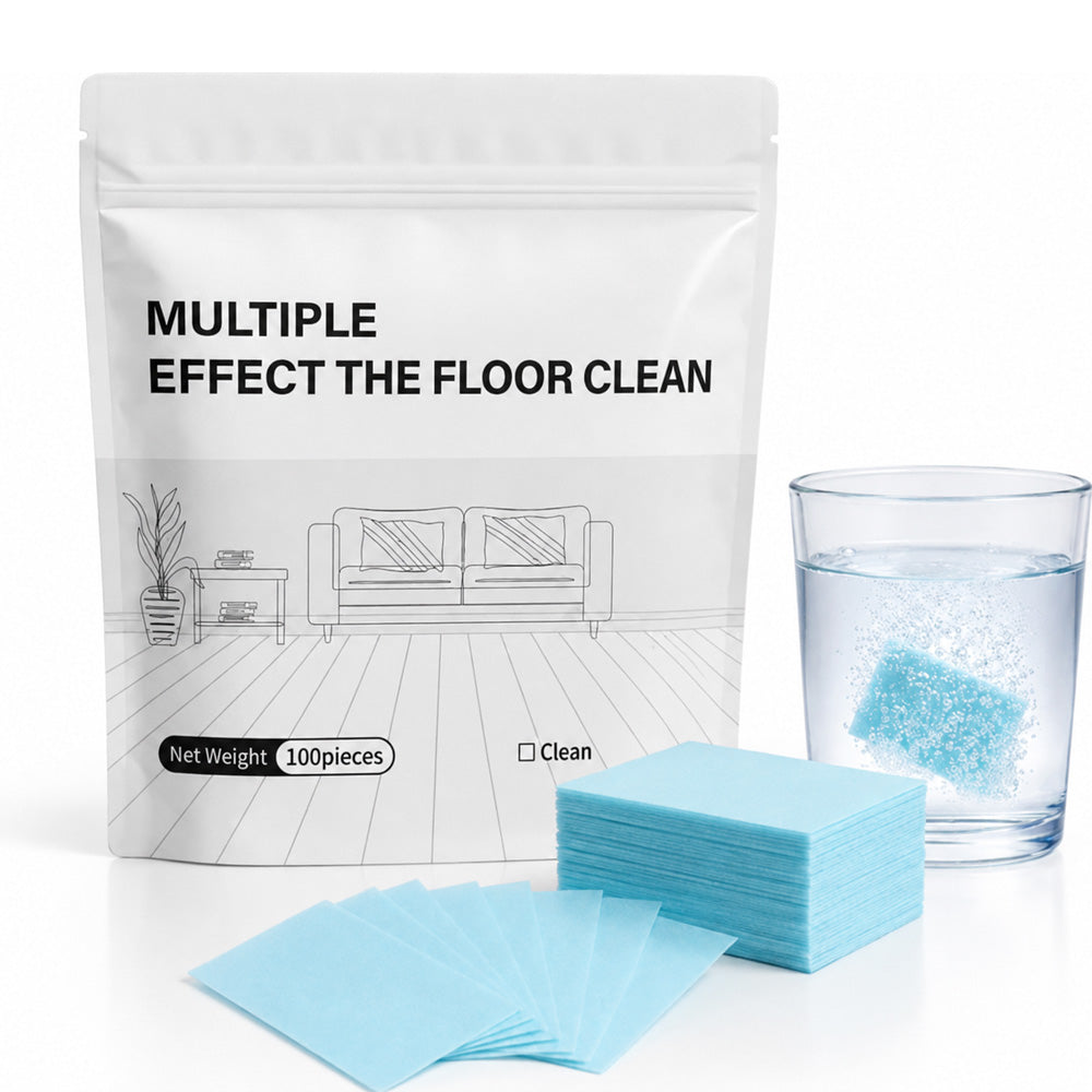 100 Pack Dissolvable Floor Cleaner Sheets, Multi-Effect Deep Clean, Safe for Sealed Hardwood & Tile
