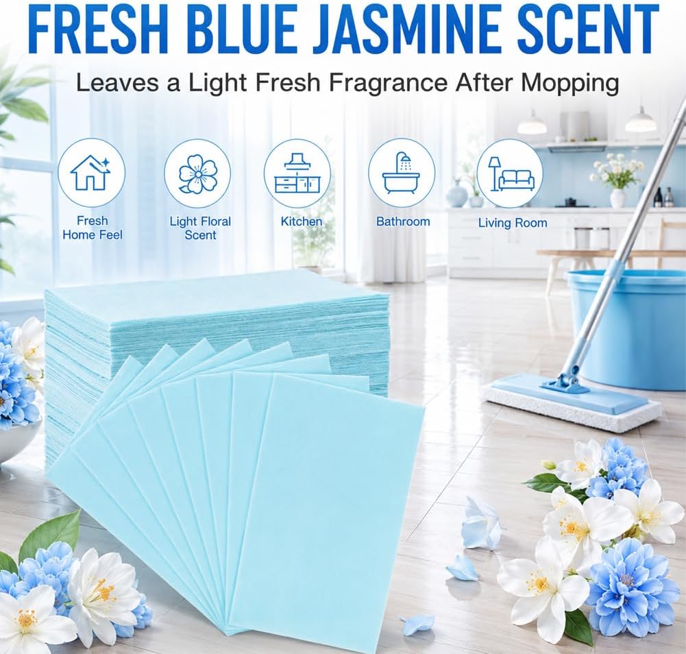 100 Pack Dissolvable Floor Cleaner Sheets, Multi-Effect Deep Clean, Safe for Sealed Hardwood & Tile