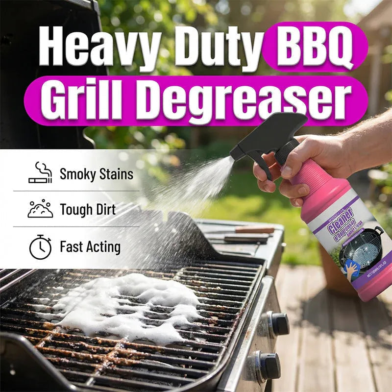 Grill surface cleaned with the degreaser spray