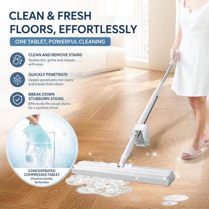 100 Pack Dissolvable Floor Cleaner Sheets, Multi-Effect Deep Clean, Safe for Sealed Hardwood & Tile