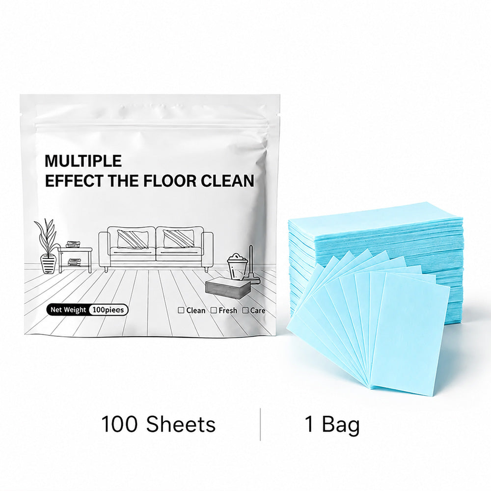 100 Pack Dissolvable Floor Cleaner Sheets, Multi-Effect Deep Clean, Safe for Sealed Hardwood & Tile