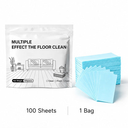 100 Pack Dissolvable Floor Cleaner Sheets, Multi-Effect Deep Clean, Safe for Sealed Hardwood & Tile