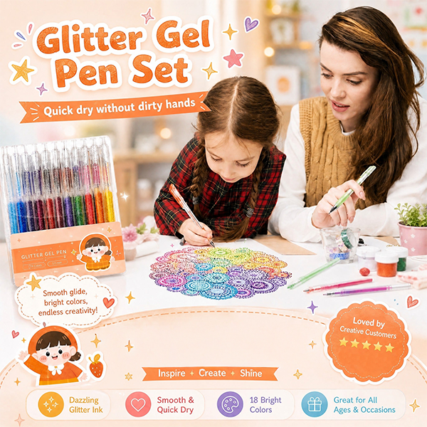 🌈LAST DAY SALE ✨50K+ SOLD!🎁Glitter Gel Pen Set