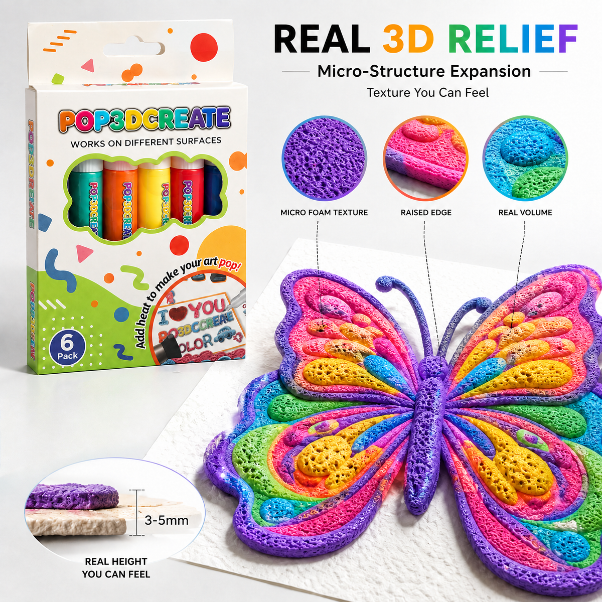 🔥Last Day Promotion 50% OFF 🖍️3D Relief Art Pen – Turn Flat Drawings Into Touchable 3D Art🪄