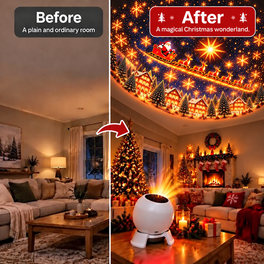 Room before and after Christmas projection